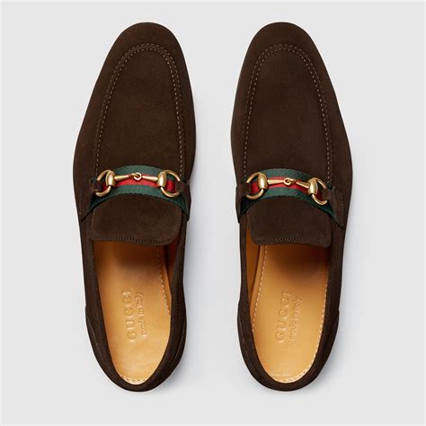 mens gucci embroidered leather horsebit loafer|gucci suede horsebit loafers.